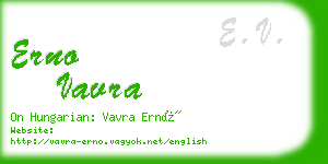 erno vavra business card